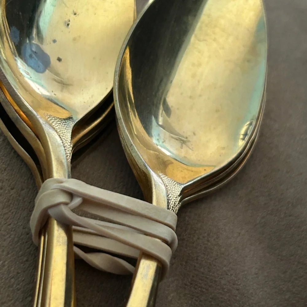 VTG Lifetime Gold Cutlery Set Kings Inn Pattern Roses 50 Pieces Stainless Steel